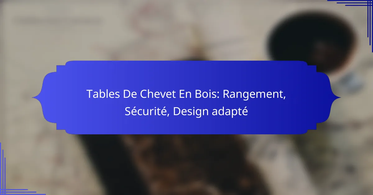 Tables De Chevet En Bois: Rangement, Sécurité, Design adapté